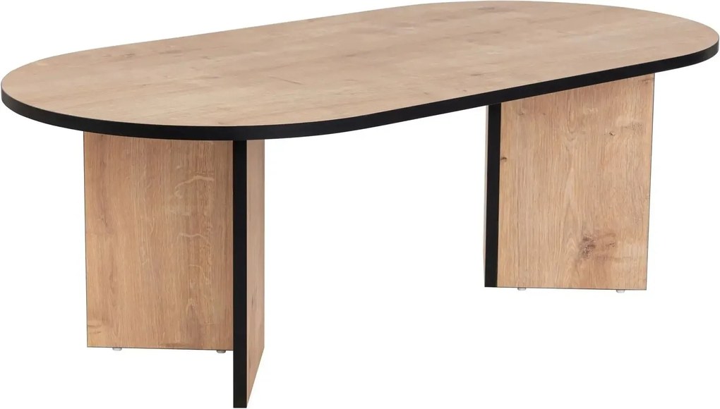 Masuta cafea SABLE, stejar/negru, PAL, 119x60x40 cm