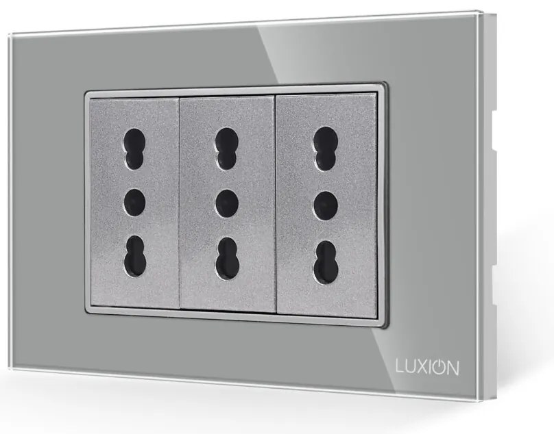 Priza Tripla cu Rama din Sticla LUXION, Standard Italian, 3M