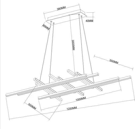 Ondaluce - Lustră LED reglabilă pe cablu MOVIDA LED/114W/230V auriu