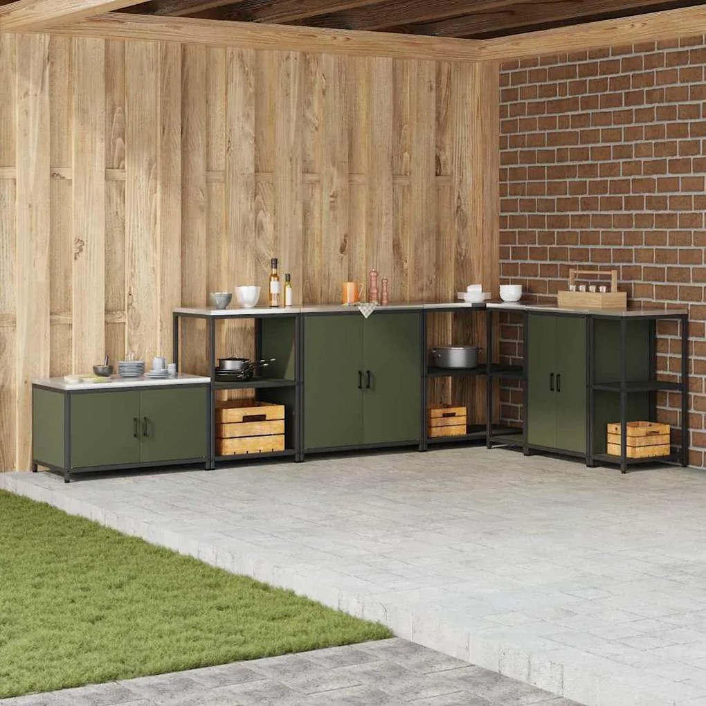 vidaXL Dulap de depozitare pentru bucătărie Verde oliv 60 x 50 x 92 cm