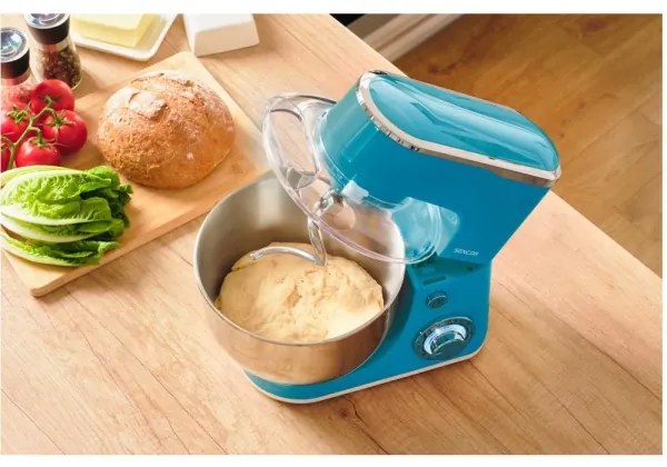 Sencor - Robot de bucătărie cu bol din oțel inoxidabil 1300W/230V turcoaz