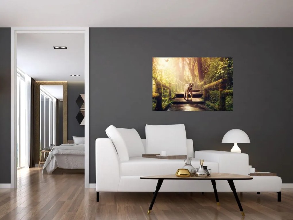 Tablou cu tigrul în djunglă (90x60 cm)