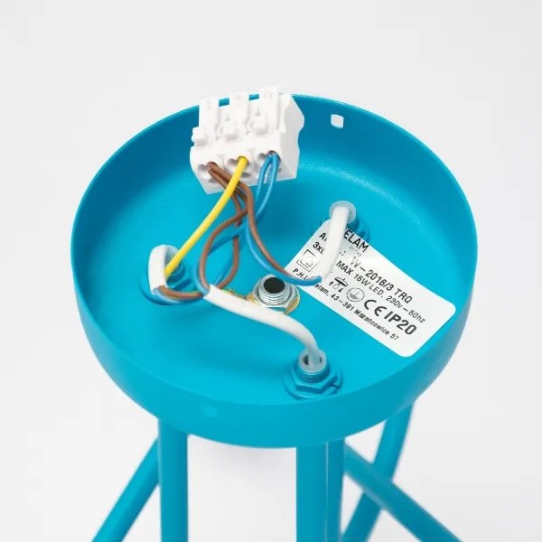 Lustră LED aplicată pentru copii OXFORD, 3xE27/15W/230V, albastră