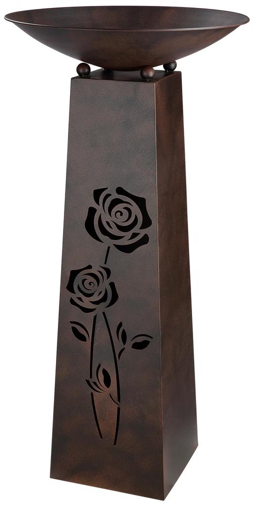 Suport flori Roses, metal, maro, 117x58 cm