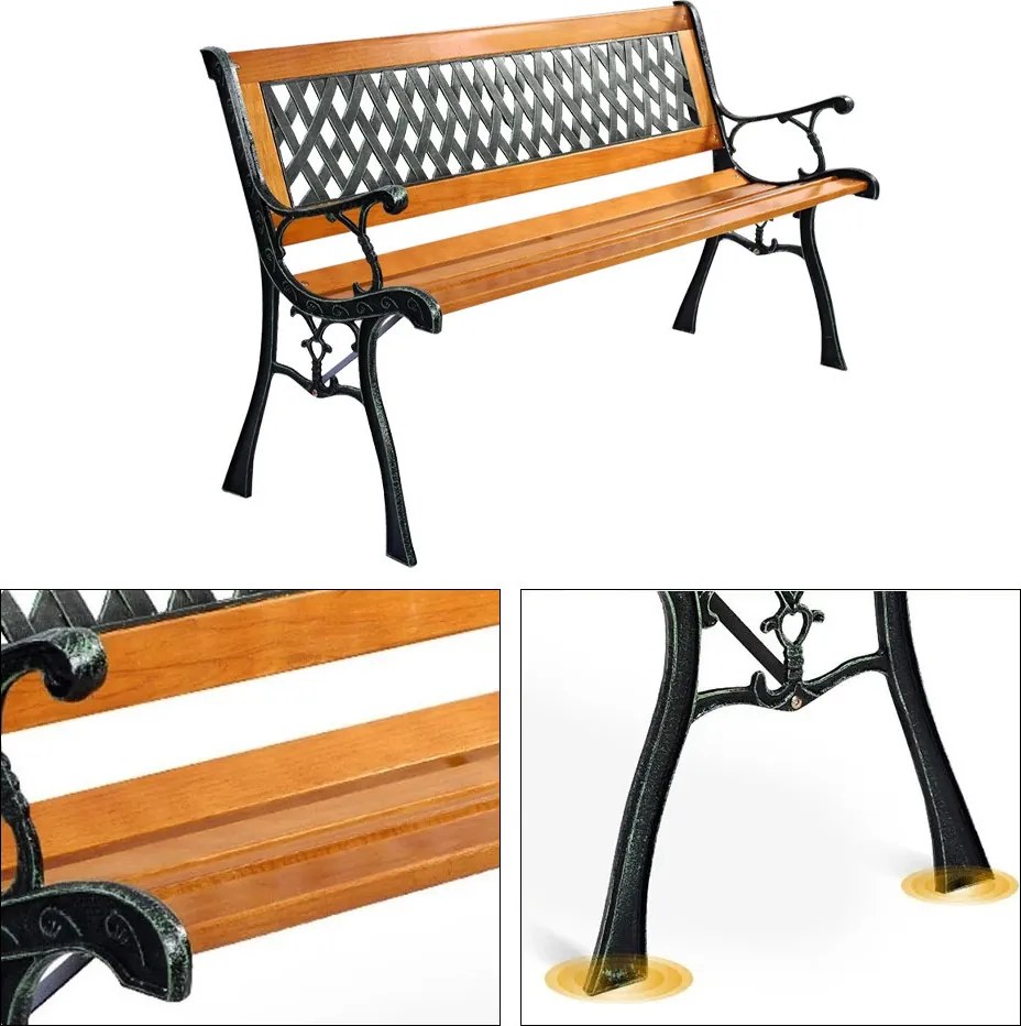 Bancă de grădină cu model rombic