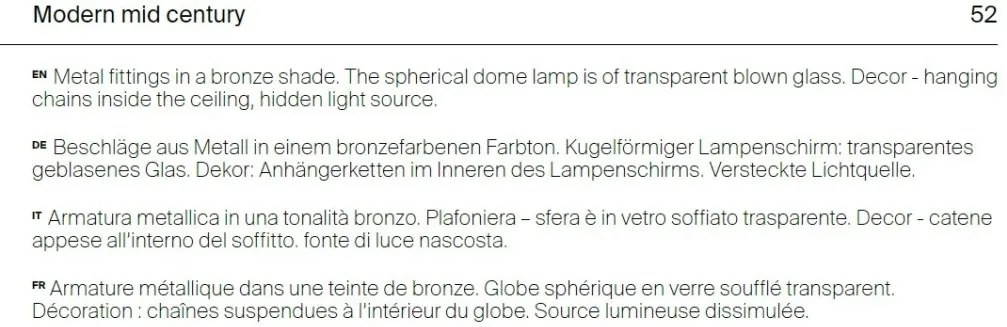 Pendul design modern Flusso bronz 20cm