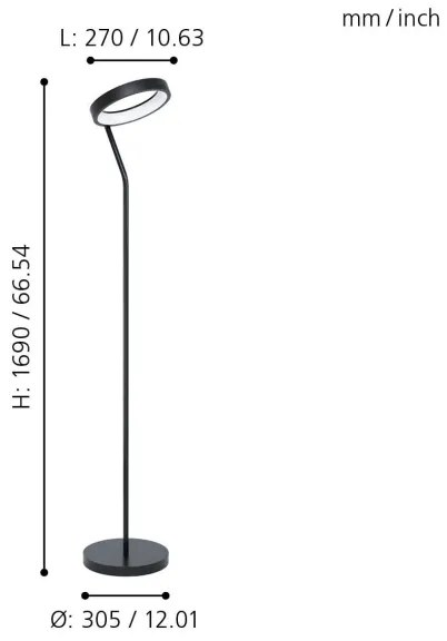 Lampadar LED RGB dimabil MARGHERA-C LED/16W/230V Eglo 99031