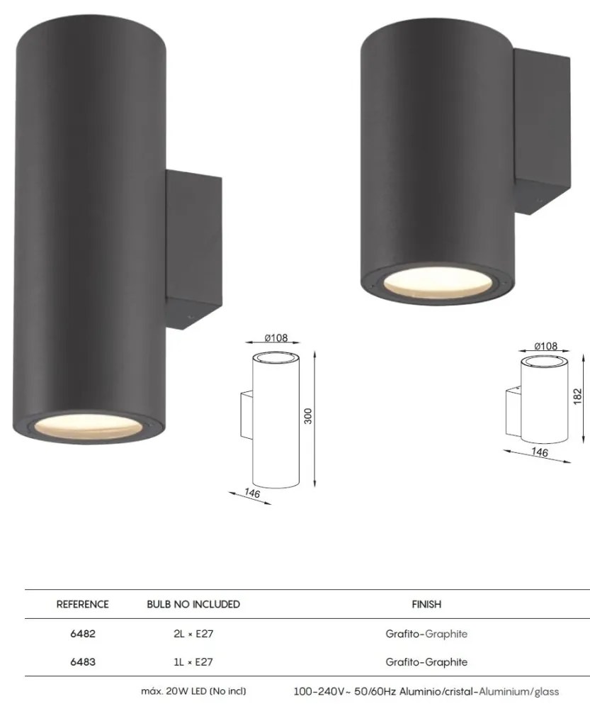 Aplica de perete iluminat exterior ambiental IP65 VOLCANO