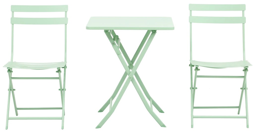 Outsunny Set Mobilier de Grădină Pliabil din Metal Verde Masă și Scaune pentru Spații Exterioare și Terasă Design Compact | Aosom Romania