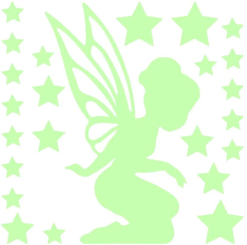 Autocolant fosforescent Fanastick Fairy With Small Stars