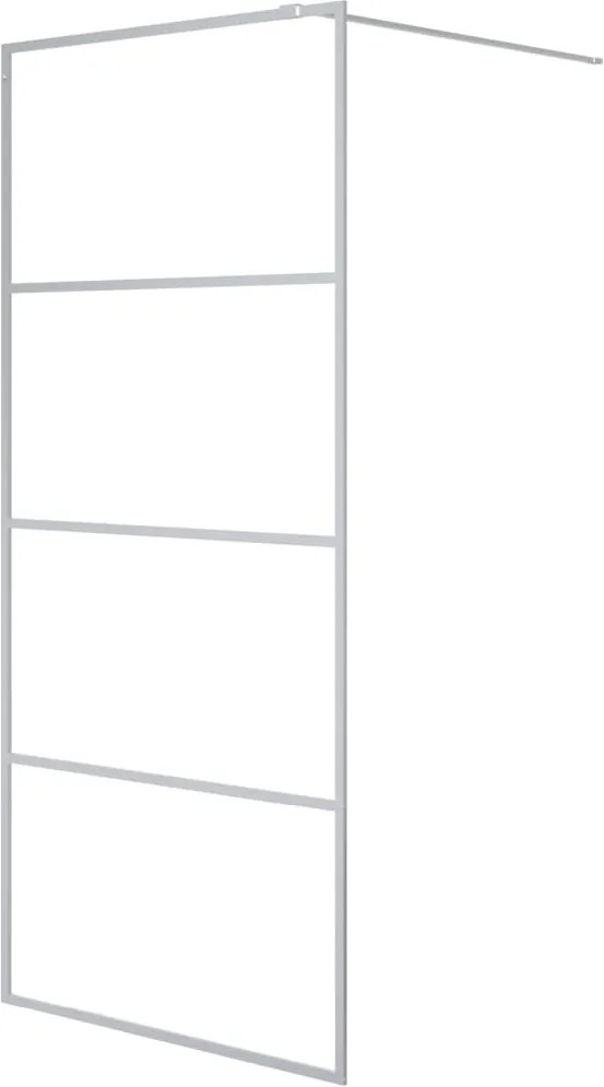 vidaXL Paravan duș walk-in argintiu 90x195 cm sticlă ESG transparentă