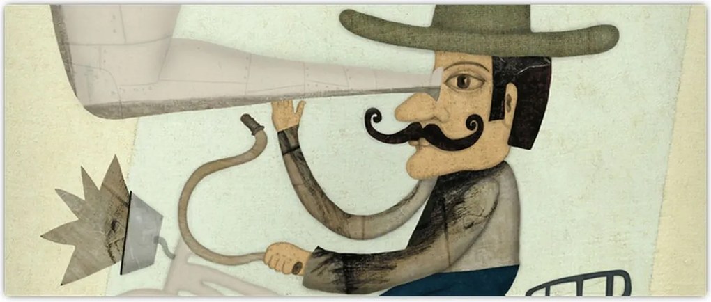 Tablou - Astronom pe bicicletă (120x50 cm)