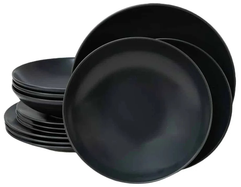 Set Complet Serviciu De Masa Gri Mat 12 piese, Anthracite