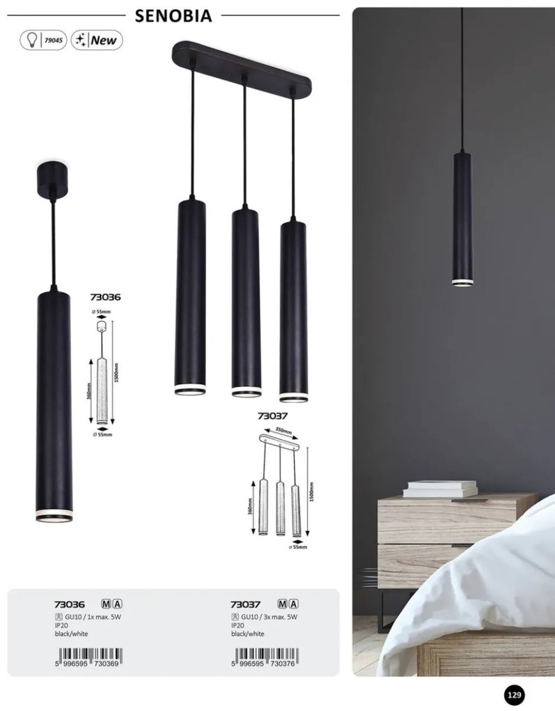 Lustra cu 4 pendule design modern Senobia