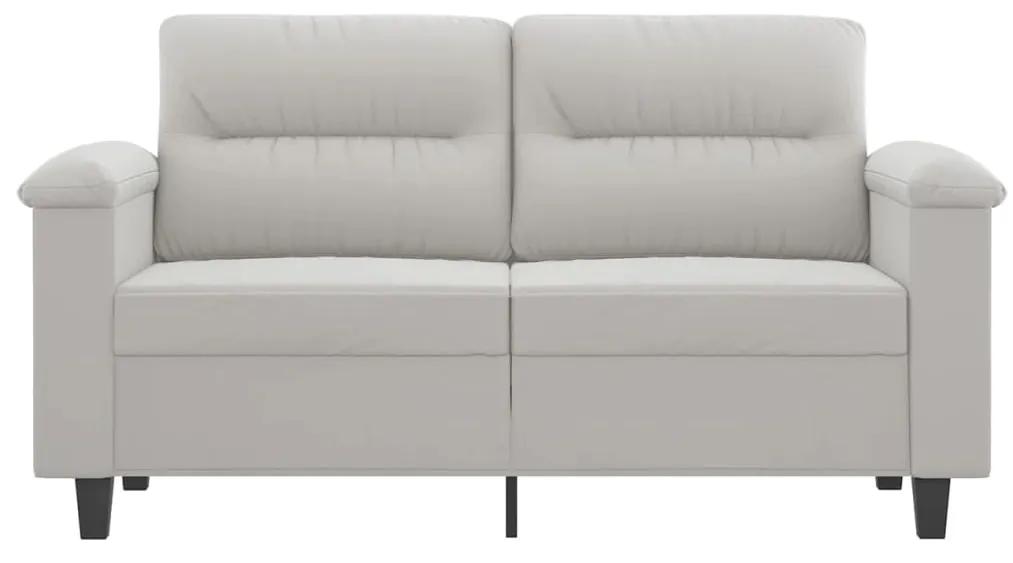 Canapea cu 2 locuri, gri deschis, 120 cm, tesatura microfibra Gri deschis, 150 x 77 x 80 cm