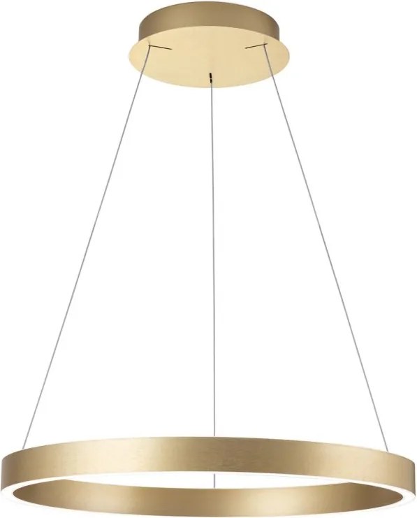 Lustra LED circulara iluminat sus si jos KOLK auriu periat 60cm