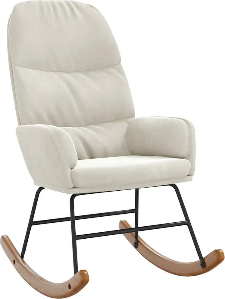 vidaXL Scaun balansoar, alb crem, catifea