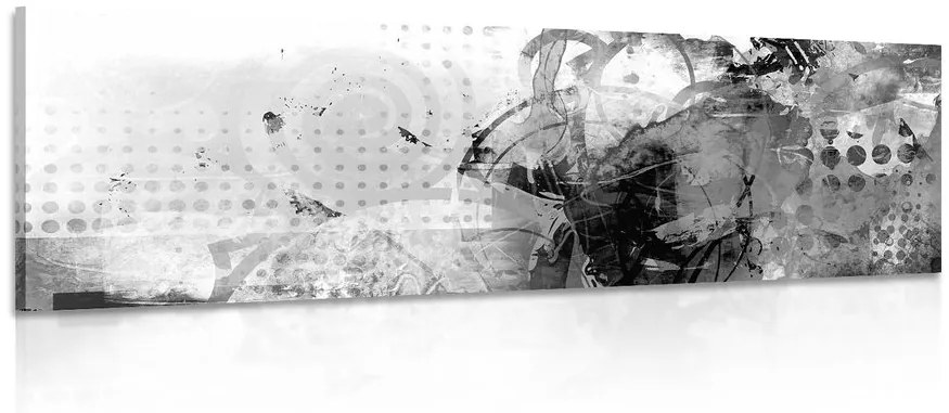 Tablou pictură grafică în design alb-negru