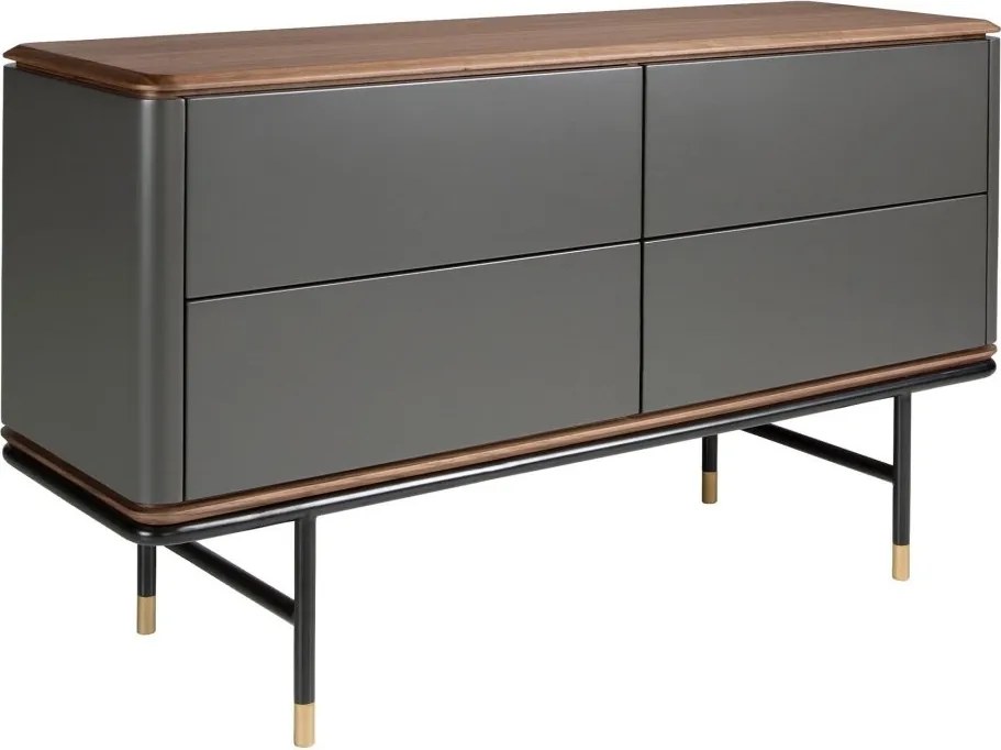 Comoda deosebita design LUX Dark Grey-Walnut 140x45cm