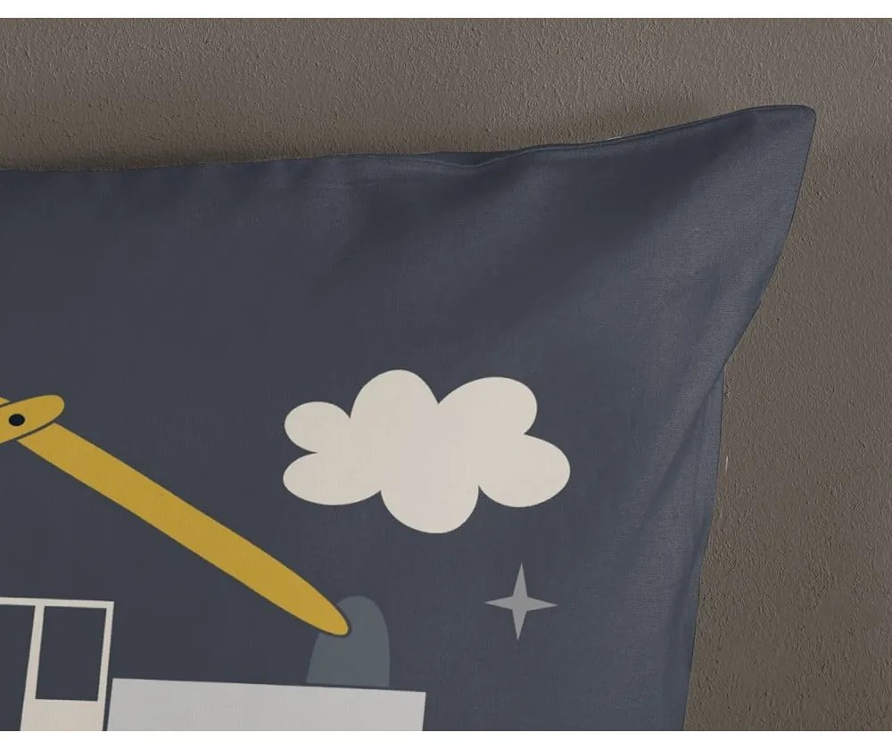 Lenjerie de pat pentru copii gri din bumbac pentru pat de o persoană 140x200 cm Rush – Good Morning