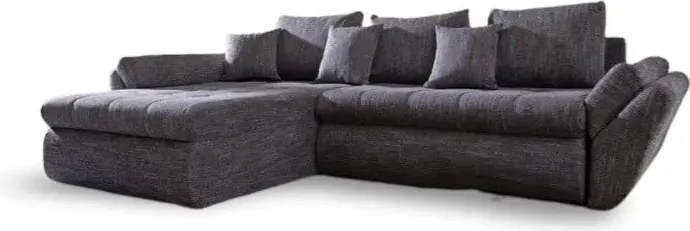 Colțar extensibil dumonde cu ladă de depozitare si sezut confortabil din spuma high-density, Loana Magma Grey 270x185 cm