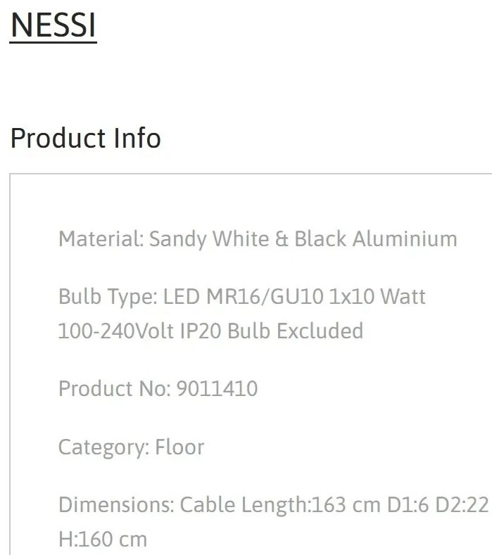 Lampadar design minimalist NESSI, NVL-9011410