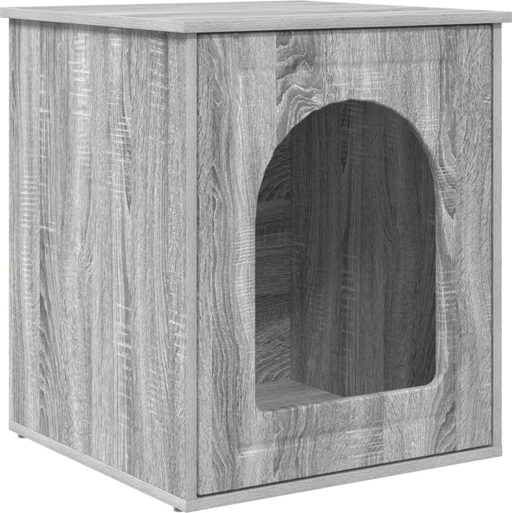 vidaXL Casa pentru pisici Gri Sonoma 53 x 52 x 62 cm Lemn compozit