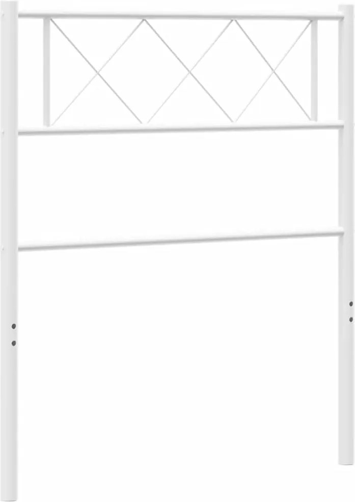 vidaXL Tăblie de pat de schimb metalică, alb, 75 cm