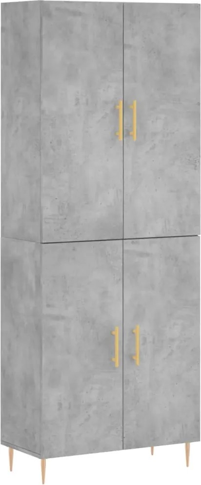 vidaXL Dulap înalt, gri beton, 69,5x34x180, lemn compozit