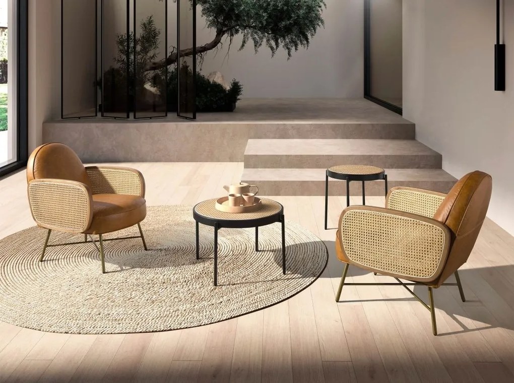 Fotoliu design LUX, Ratan, Piele Naturala 5162