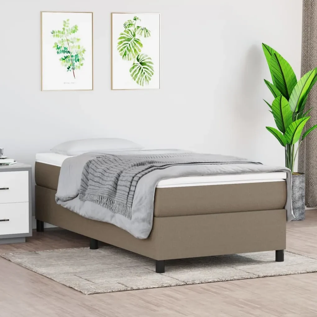 3120818 vidaXL Cadru de pat box spring, gri taupe, 80x200 cm, textil