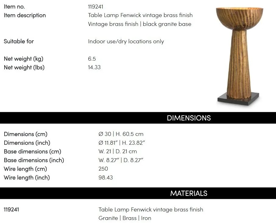 Veioza, Lampa de masa LUX Fenwick