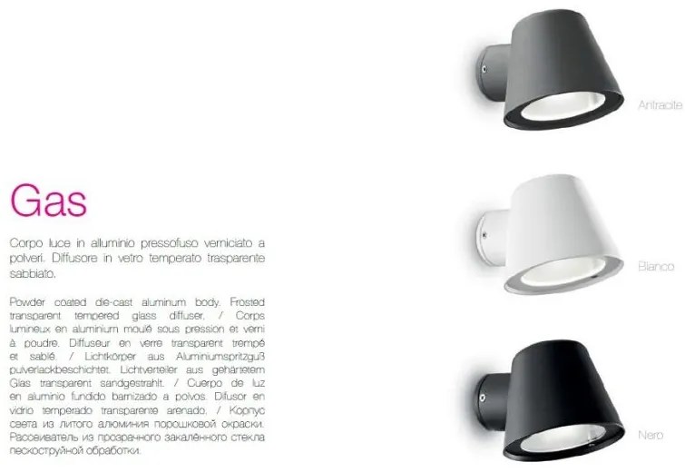 Aplica de exterior cu protectie IP43 GAS AP1 NERO 020228