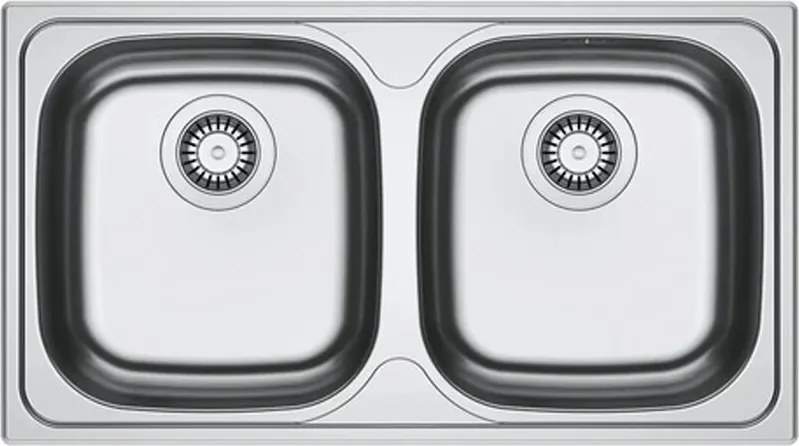 Chiuveta bucatarie inox Franke Spark 78x43.5 cm cu 2 cuve fara picurator finisaj lucios