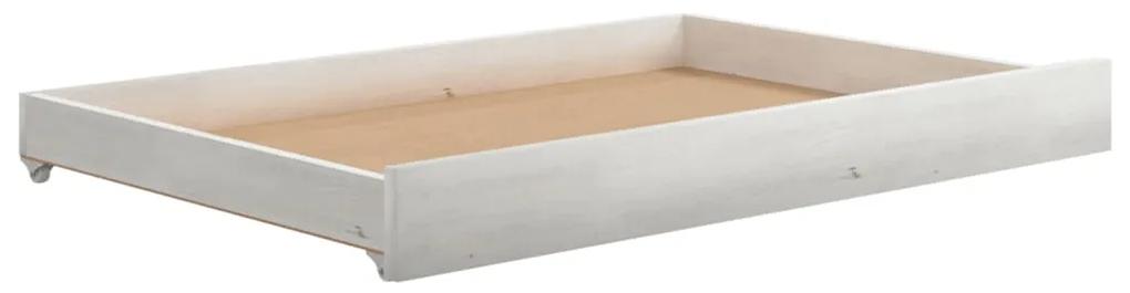 Pat de zi cu sertare, alb,90x200 cm,lemn masiv de pin Alb
