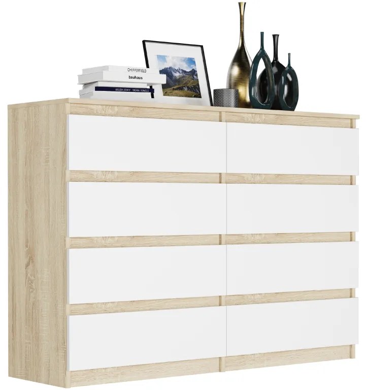 Comodă modernă cu 8 sertare R-140-S8 - diferite variante de culoare sonoma