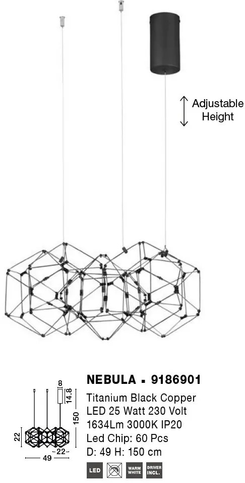 Lustra LED suspendata design modern NEBULA