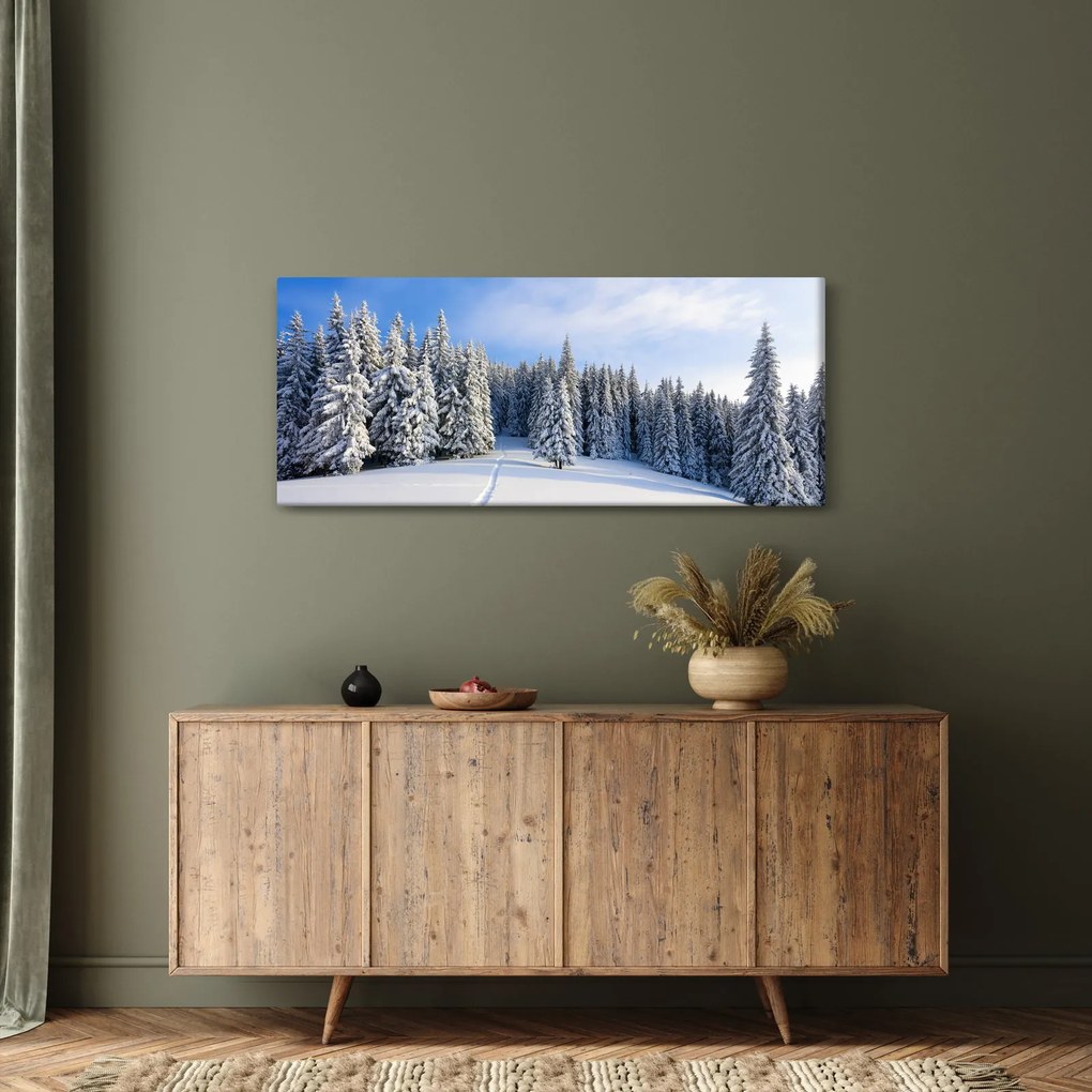 Tablou - Iarna in pădure (120x50 cm)