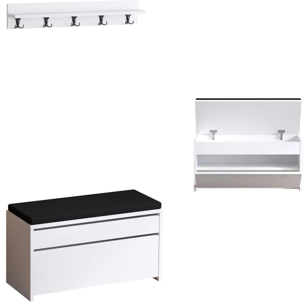 Mobilier hol Aliex 26 (alb + negru). 1089013