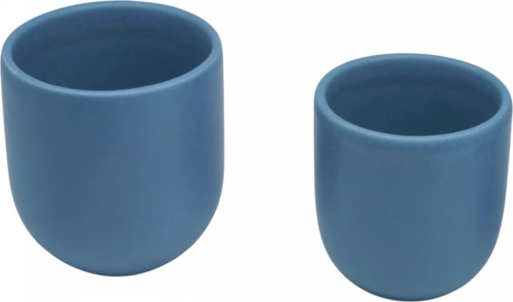 Pahar Cafea NOVUM Velaris Blue Moon 250 ml (Luna Albasta Mat) - Gresie Ceramica Glazurata Manual