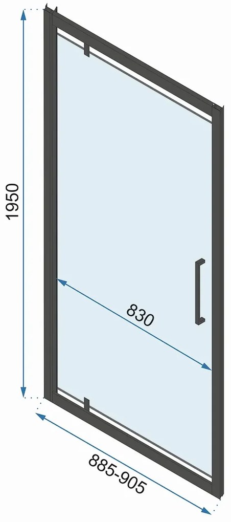 Cabina dus Rapid Swing Crom 100x80cm, Rea