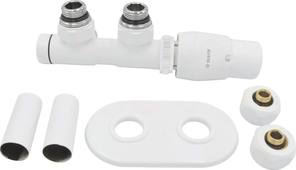 Supapa termostatica, alb mat, pentru calorifer baie, dreapta, Deante Alb mat