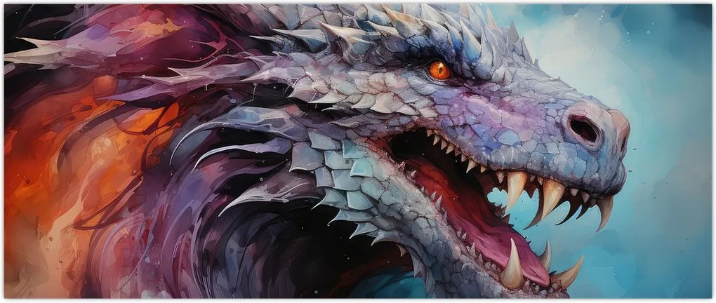 Tablou - Ilustrație a unui dragon (120x50 cm)