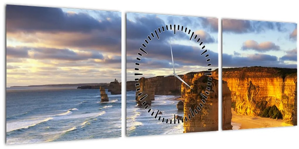 Tablou cu stâncile marine (cu ceas) (90x30 cm)