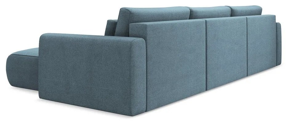 Colțar albastru deschis extensibil/cu spațiu de depozitare (în formă de "U") Kapua – Makamii