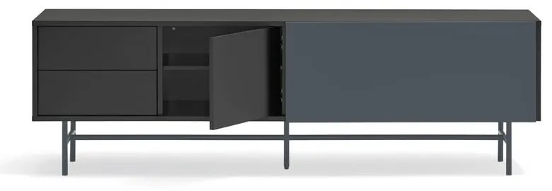 Comodă TV neagră-gri antracit 180x56 cm Nube – Teulat