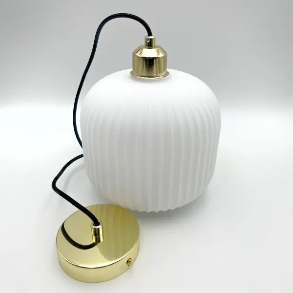Lustră pe cablu HARMA 1xE27/15W/230V d. 20 cm alb/auriu
