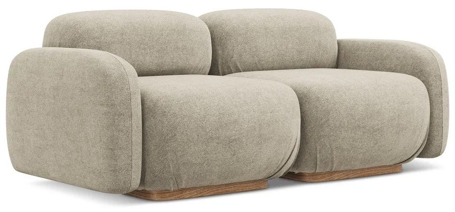 Canapea modulară bej cu tapițerie din țesătură bouclé 190 cm Ailani – Makamii