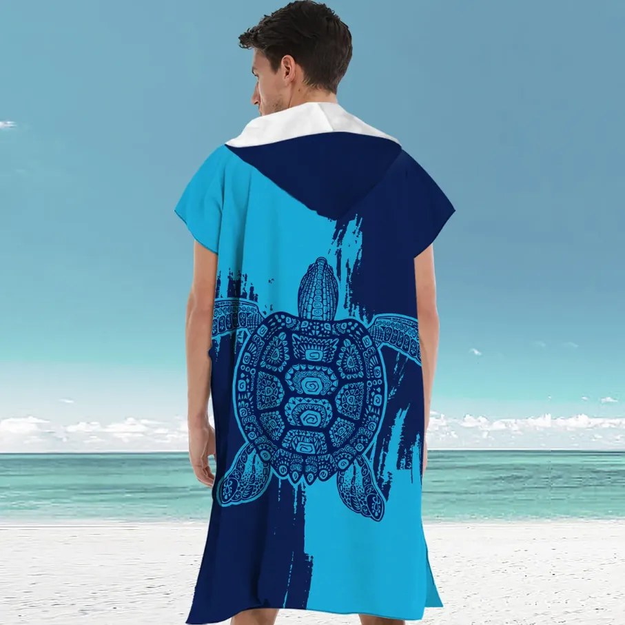Set de poncho-uri de plaja INDIGO 2 bucati, albastru.