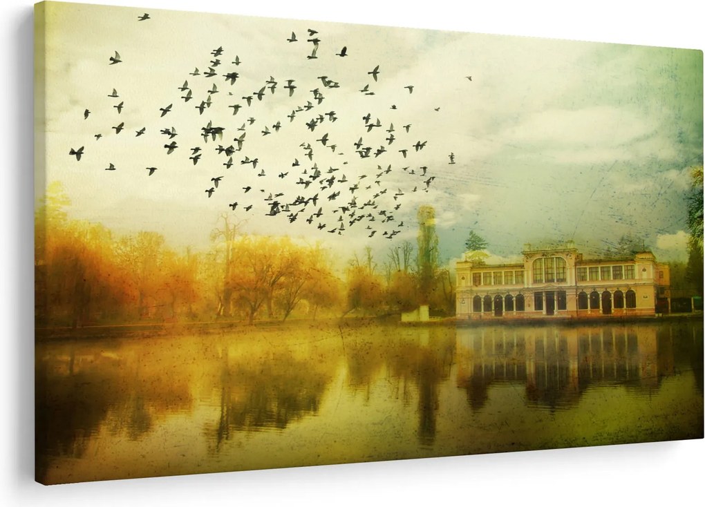 Tablou peisajului pictat cu sediul (90x60 cm)